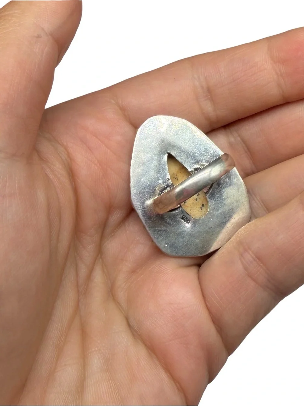 Picture Jasper Ring Size 7 925 Sterling Silver Overlay